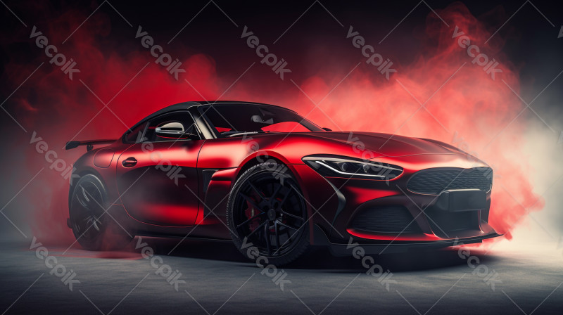 Red sport car wallpaper poster