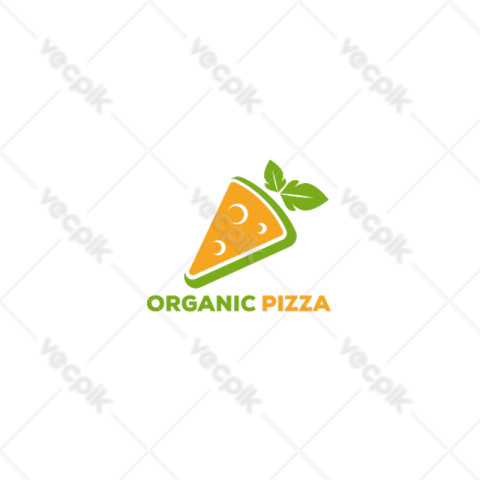 Vector pizza and leaf logo